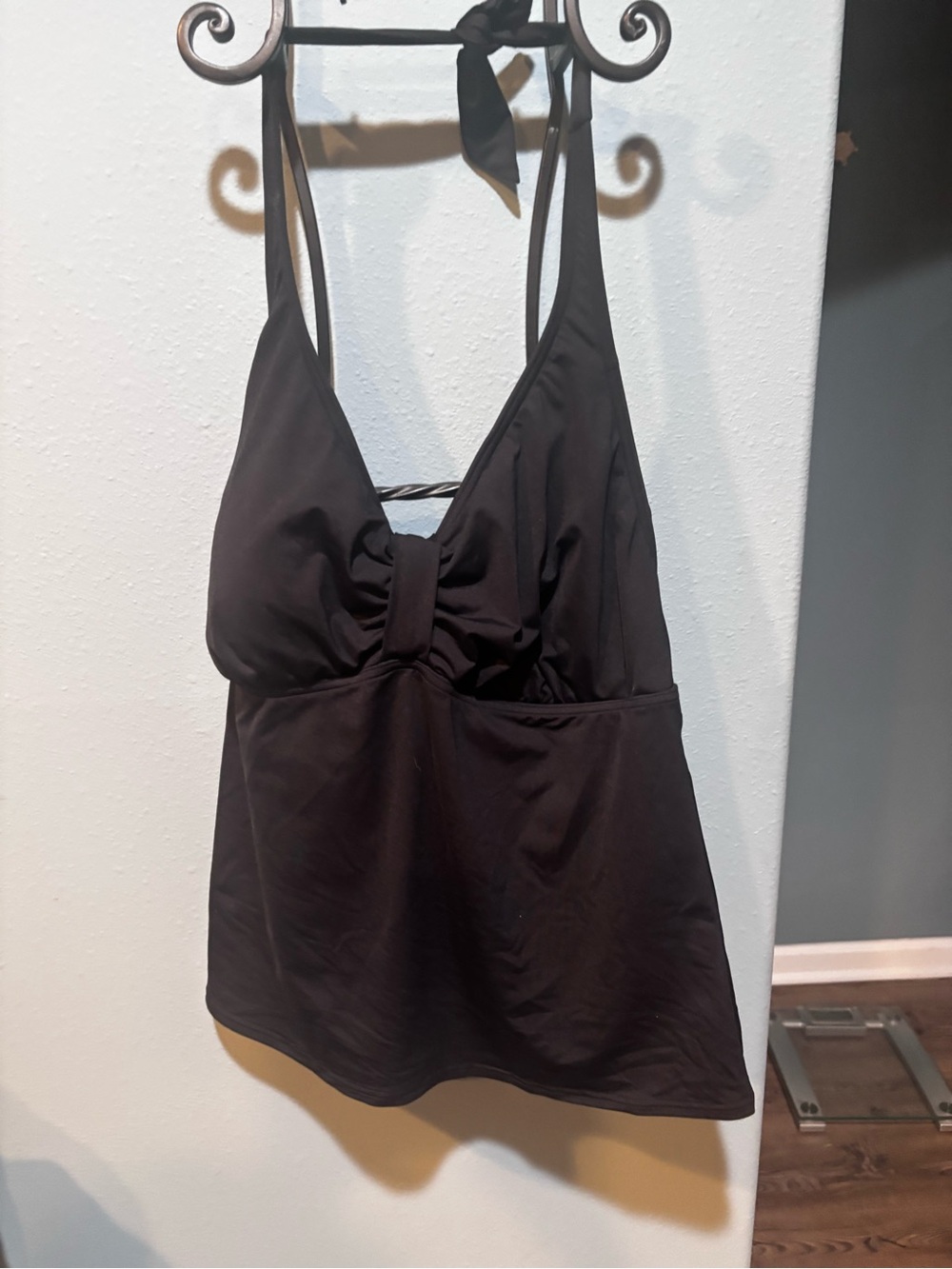 Lands End Black Halter Swim Tankini Pluz SZ 18 Top EUC Black